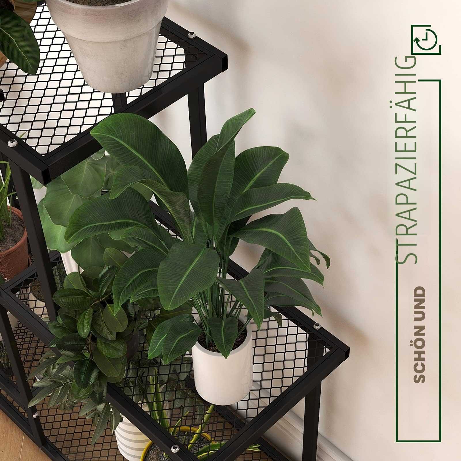 G TALECO GEAR Pflanzenständer, Blumenständer für drinnen und draußen, mehrstöckiges Blumenregal, für Zimmerecke, Wohnzimmer, Balkon, Terrasse, Hof (M)
