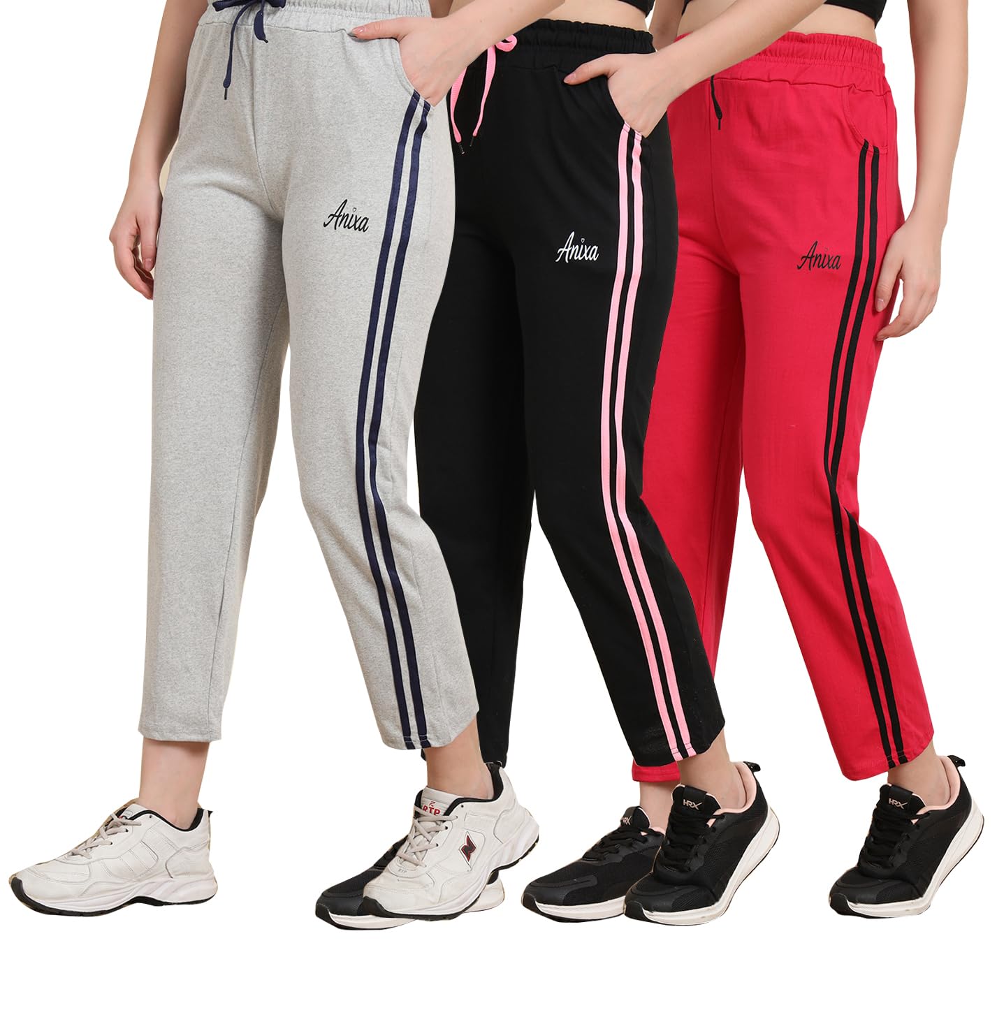 swellswag Women's Soft Cotton Regular Fit Pyjama/Track Pants for Summer - Set of 3-picture-16