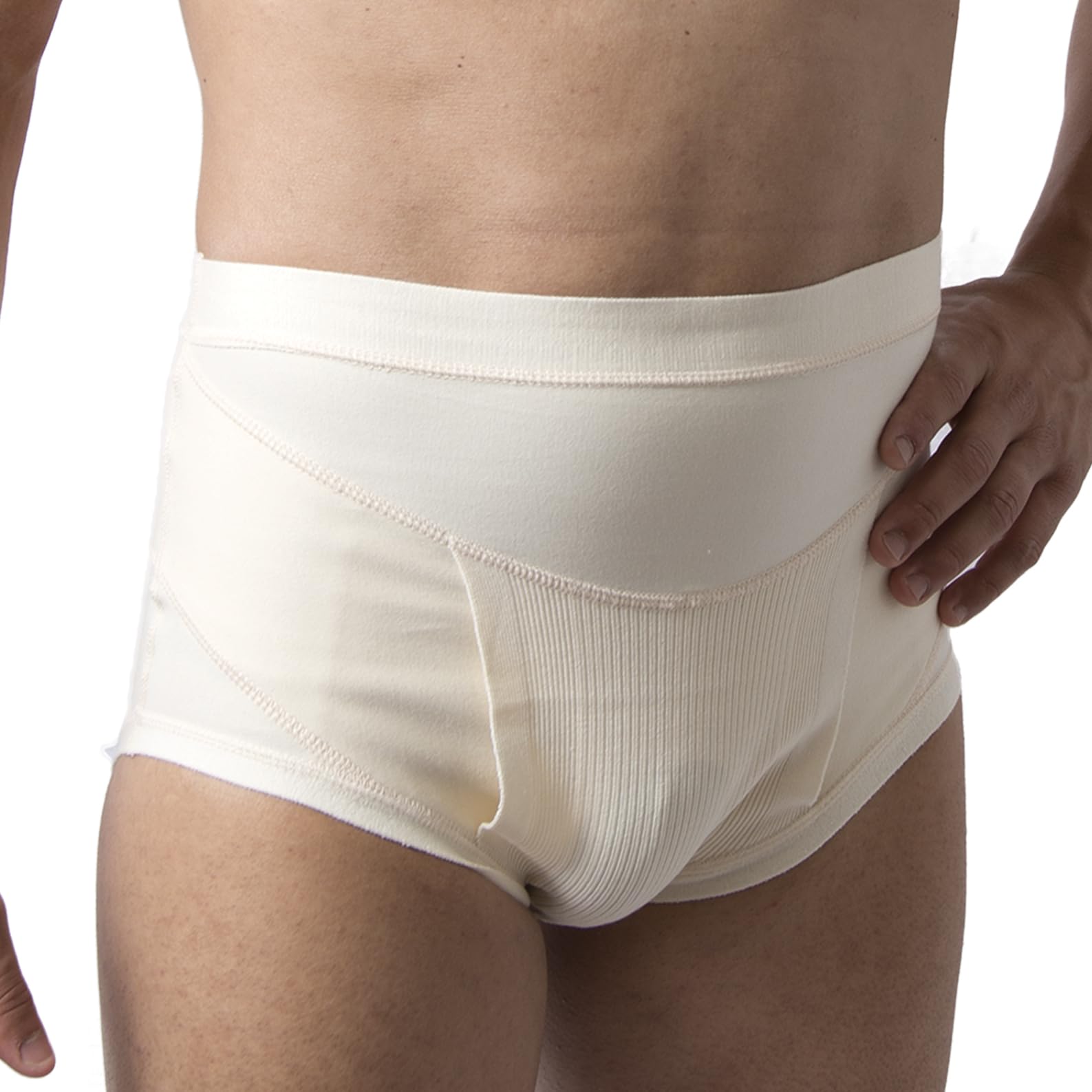 Beman 652 - Slip Erniario Inguinale Uomo Contenitivo a Compressione Forte Rinforzo Interno in Cotone con Predisposizione Pelota per Contenimento Ernia Inguinale Uomo