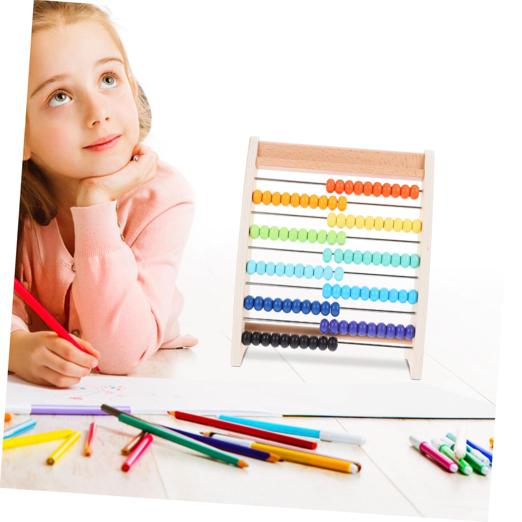 Hemobllo Abaco Didattico 13 File in Legno e Metallo per Bambini | Esercizi di Calcolo e Movimenti Fini, Adatto a Giochi Educativi e Compleanno