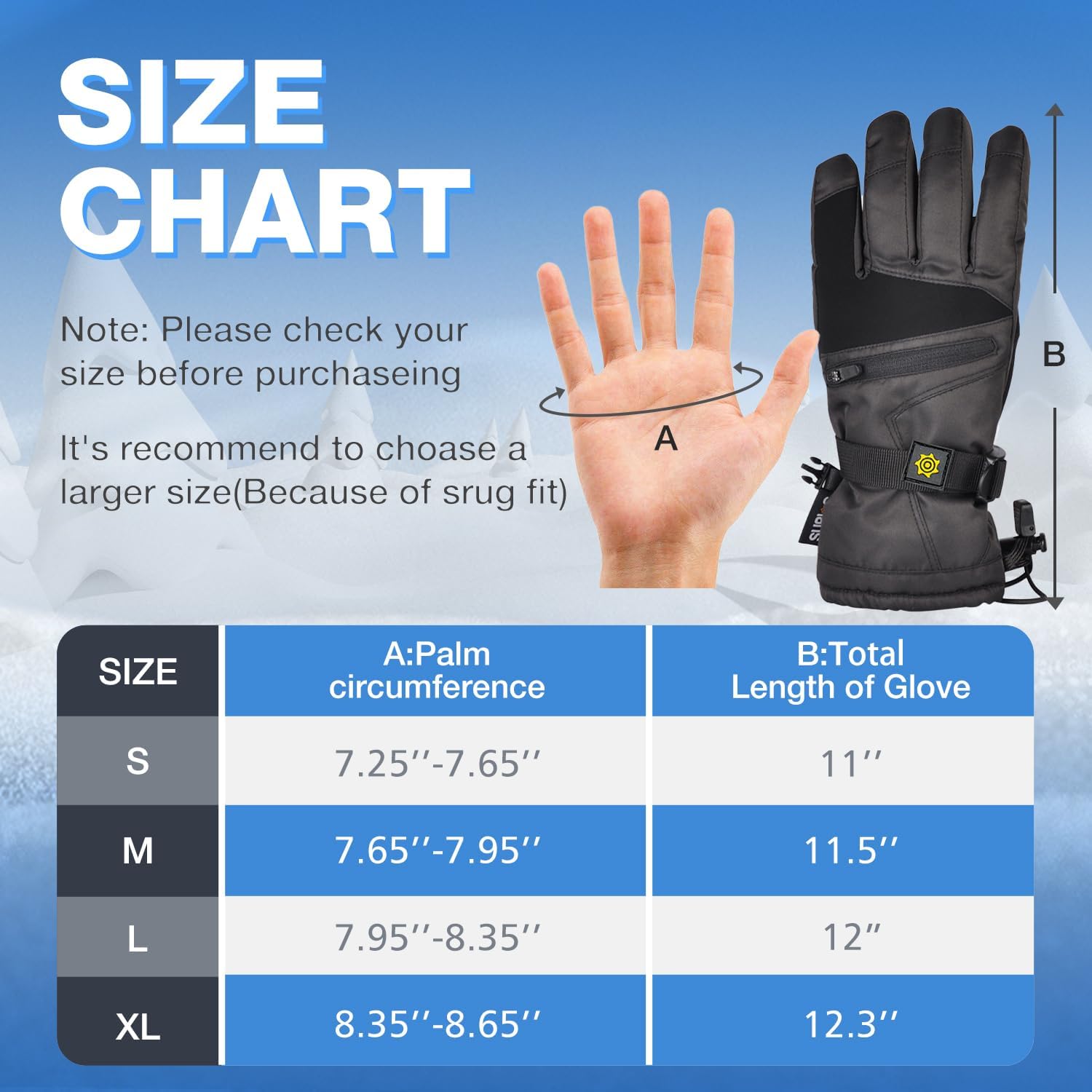 Solaris Waterproof Warm Ski Gloves with Pocket, Winter Cozy 3M Thinsulate Outdoor Snowboard Gloves for Women, Youth, Kid, Skiing, Snowboarding, Motorcycling, Shoveling, Small Size - Image 6