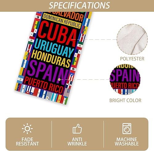 Miniatura 2 de Decoraciones del mes de la herencia hispana, camino de mesa nacional de 22 países de habla hispana, decoración y suministros del mes de la herencia
