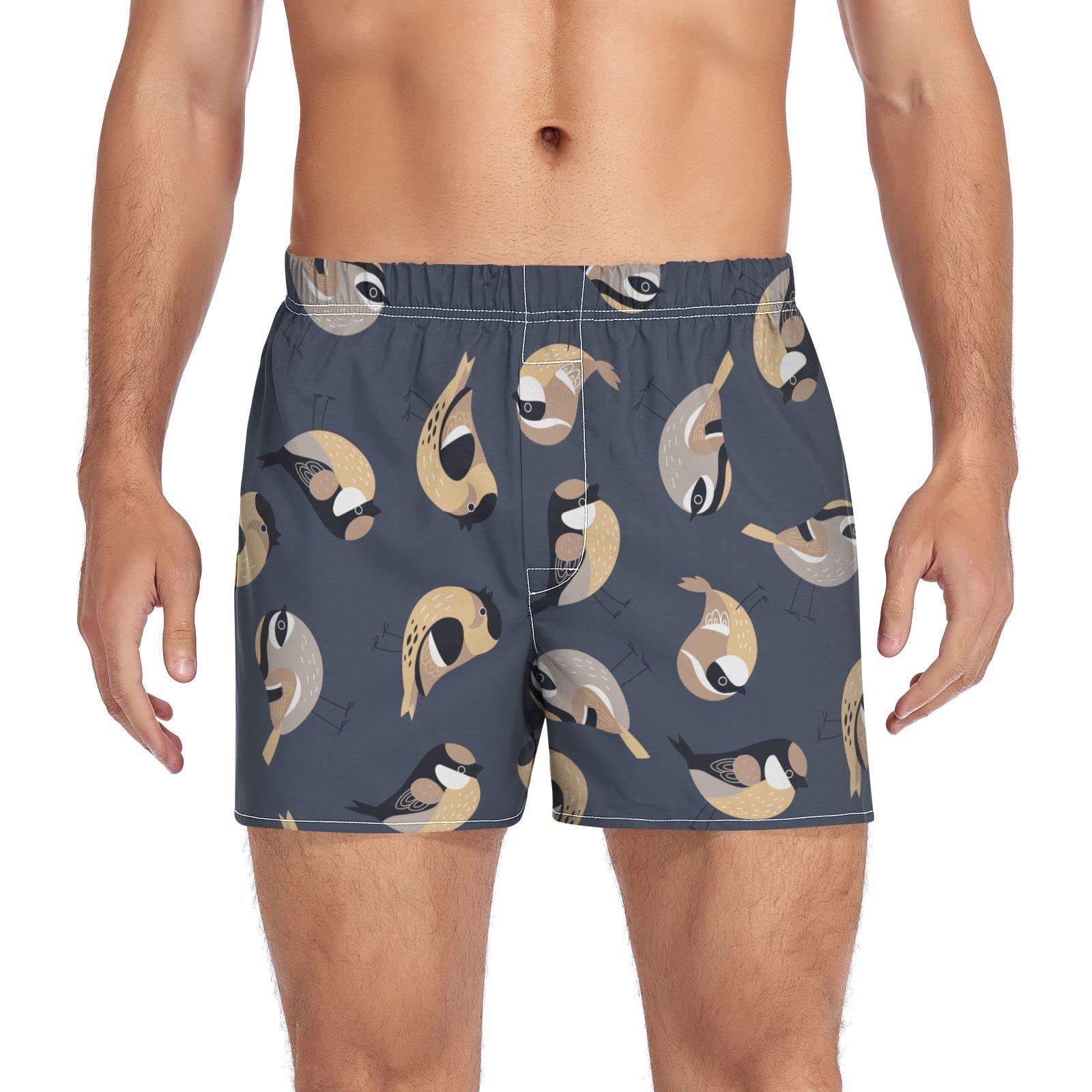 Men's Boxer Shorts Men's Underwear Briefs Casual Boxer Breathable Sport  Soft Cute Chickadee Pattern Small