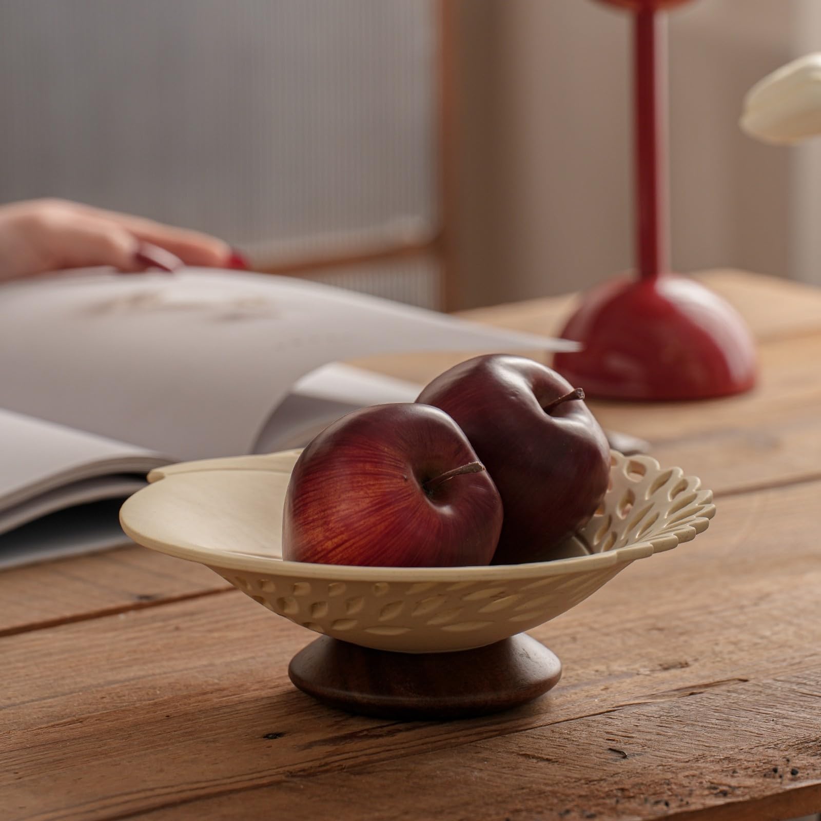 à Fruits En Céramique Ajrée Décoratif Plat Rond En Céramique Pied Surélevé Présentoir à Dessert sur Pied pr Réception