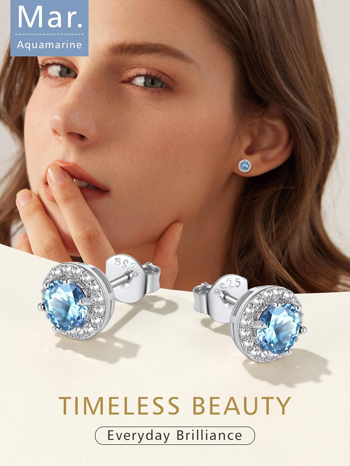 FindChic Birthstone Earrings for Women, Round/Heart/Square/Teardrop Earrings with 925 Sterling Silver Posts & Push Backs, Hypoallergenic Studs with Cubic Zirconia, 12 Months Jewelry with Gift Box - Image 4