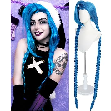 Blue Braid Wig Long Blue Cosplay Wig Braid Anime Hair