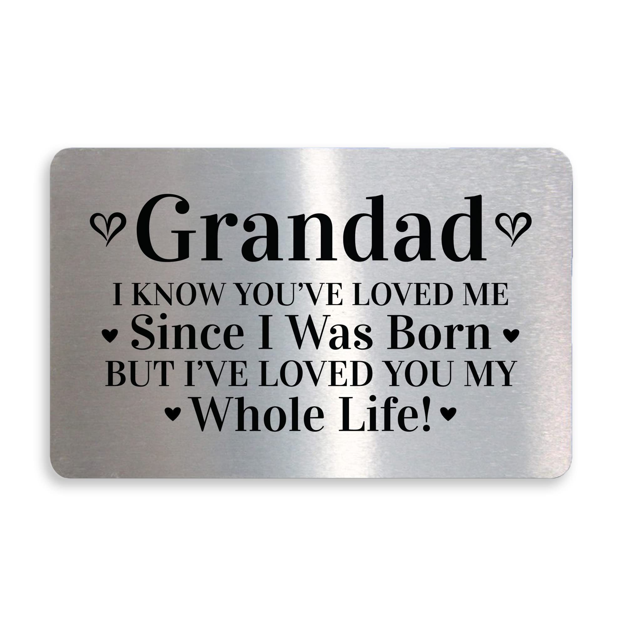 RED OCEAN Grandad Gifts Gift For Him Metal Card Birthday Present From Granddaughter Grandson Gift