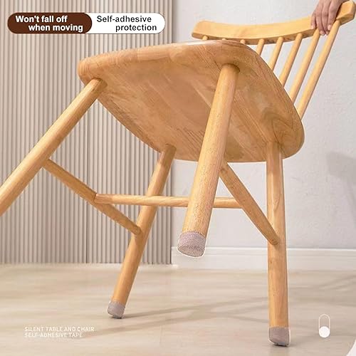 Miniatura 3 de Paquete de 16 protectores de suelo redondos y cuadrados para patas de silla, cintas protectoras de suelo para sillas, fundas para patas de silla,