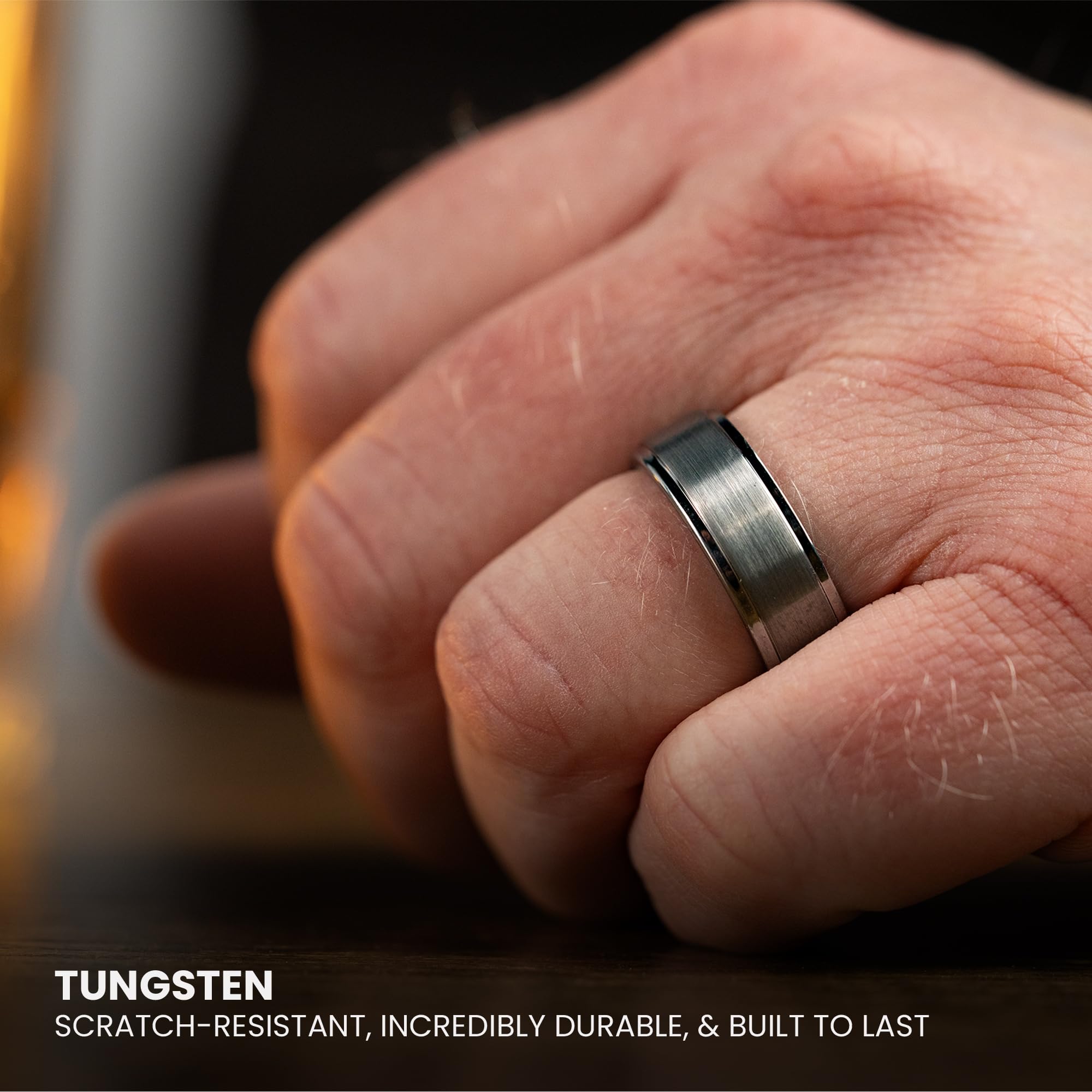 Manly Bands: Alliances et bagues pour homme – Tungstène poli ou satiné unique, alliance confortable, bague élégante pour homme, bague en silicone gratuite incluse