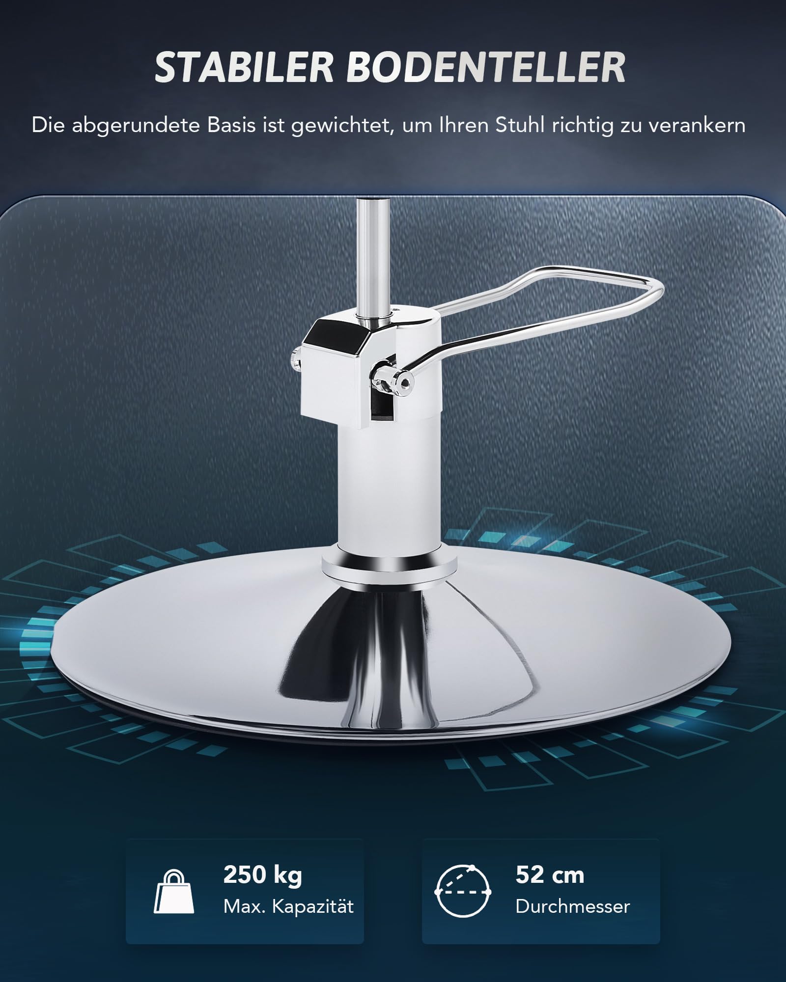 CO-Z Friseurstuhl Schwarz 41-56 cm Höhenverstellbar 360° Drehbar 250KG Barberstuhl
