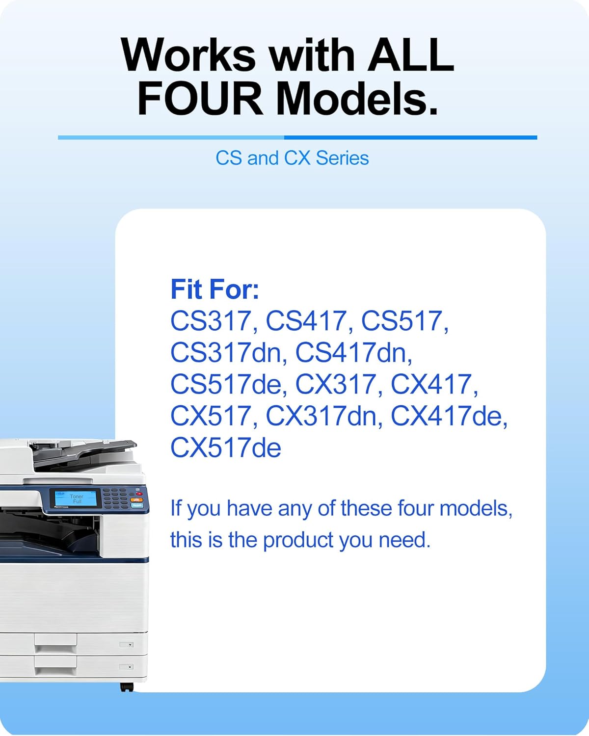 MasaiMara 71B10K0 71B10C0 71B10M0 71B10Y0 71B10 Compatible Toner Cartridges for Lexmark CS317 CS417 CS517 CS317dn CS417dn CS517de CX317 CX417 CX517 CX317dn CX417de CX517de Printer (4-Pack)
