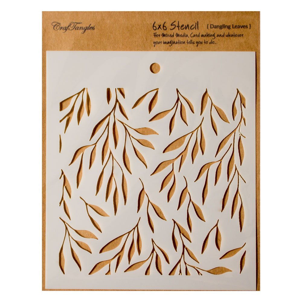 CrafTangles Art and Craft Stencil - Dangling Leaves, 6x6 inch, Reusable, use for DIY Painting on Canvas, Fabric, Cloth, Paper, Glass, Furniture, Wall, Mixed Media and Decoupage, 1Pc, CTCS20-image-7
