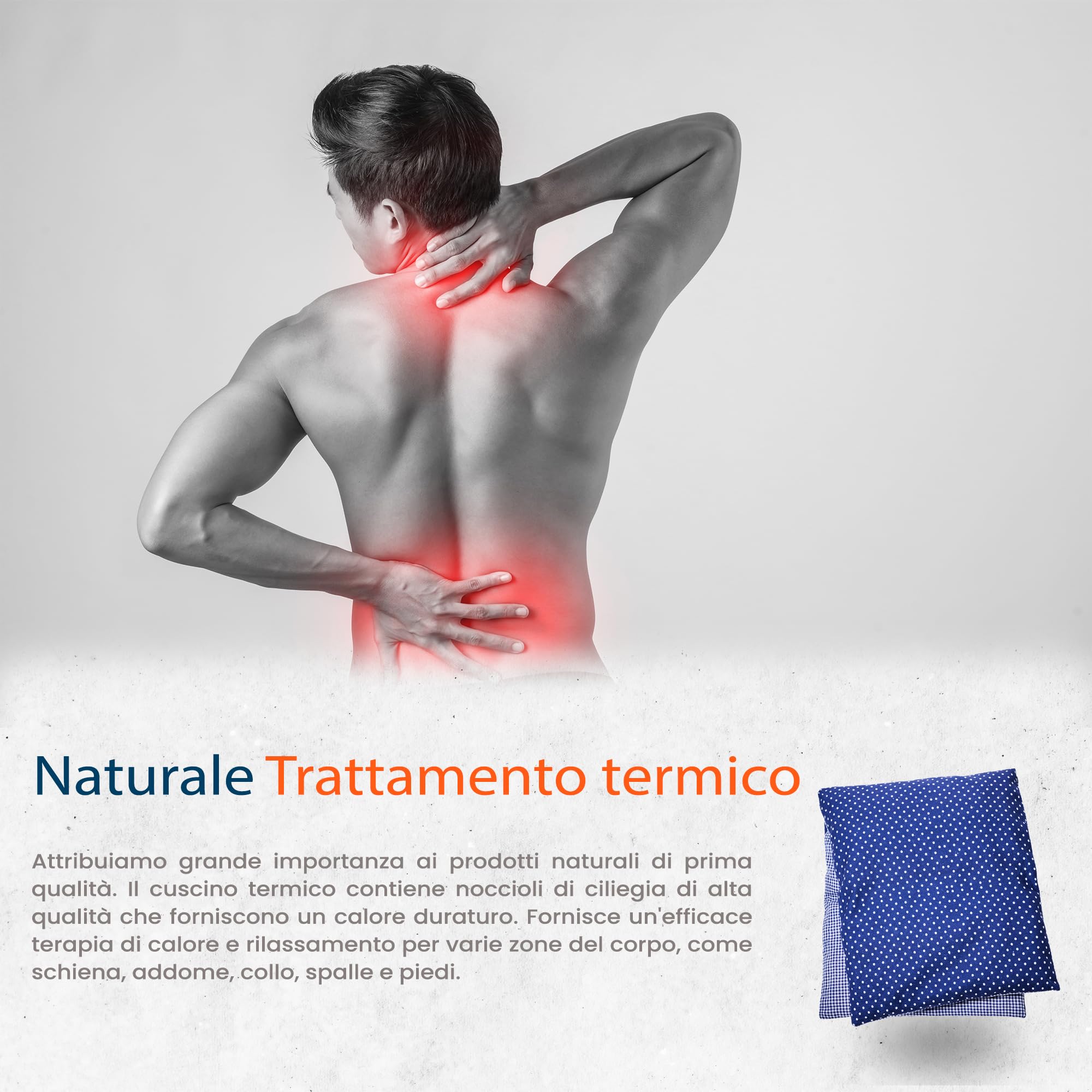 IEA Medical - Cuscino in pietra di ciliegio | noccioli di ciliegia riscaldabile | cuscino cervicale riscaldante | cuscino termico |Sollievo dal dolore