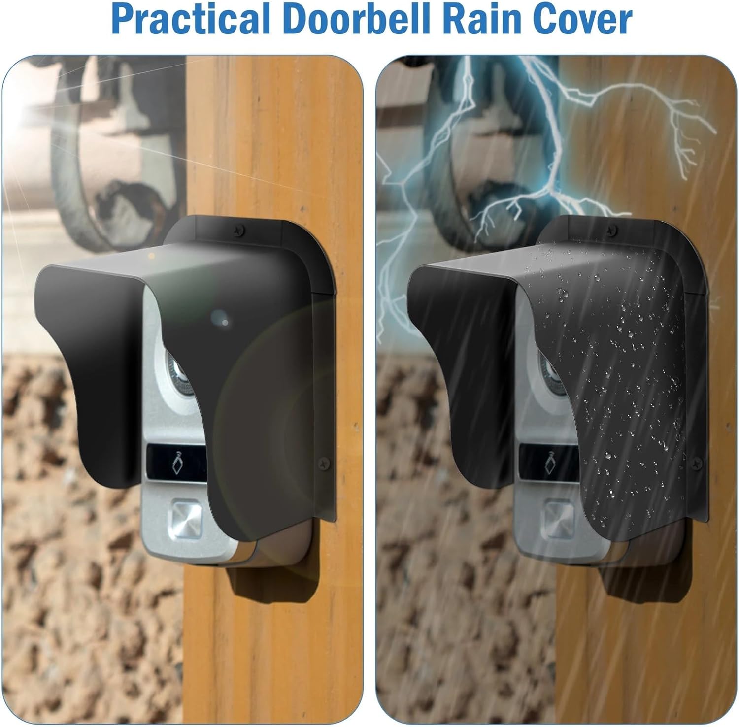Doorbell Rain Cover Waterproof Metal Rain Cover for RFID Access Control Keypad Fingerprint Controller Door Bell Rainproof(Rain Shield of Metal)