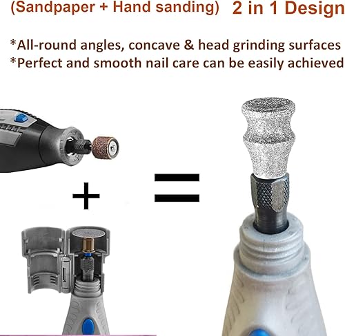 Miniatura 8 de Molinillo de uñas de diamante para perros Dremel, tambores de lijado de diamante, broca de diamante para el cuidado de uñas de perros y mascotas,
