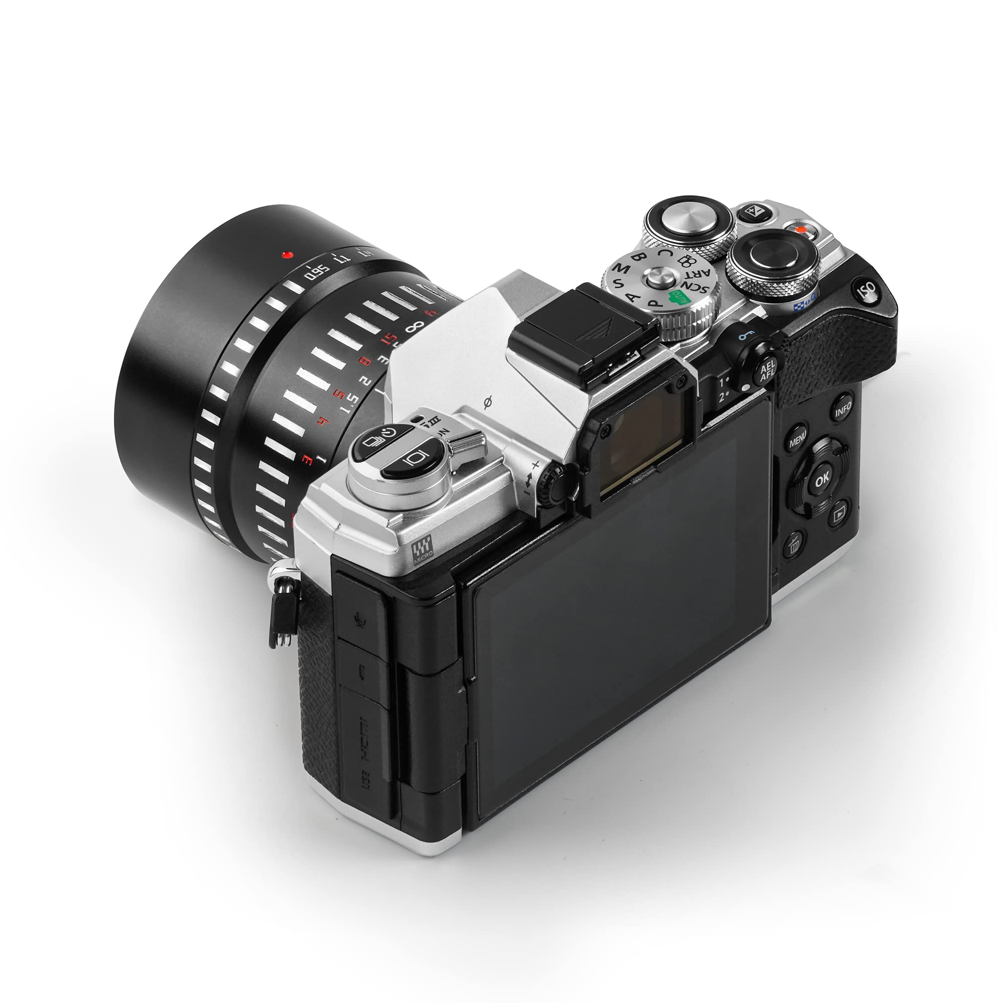 TTARTISAN 50mm F0.95 APS-C Objectif d'appareil Photo à Grande Ouverture Manuelle pour Prise de Vue de Nuit Portrait Bokeh Compatible avec Monture M43