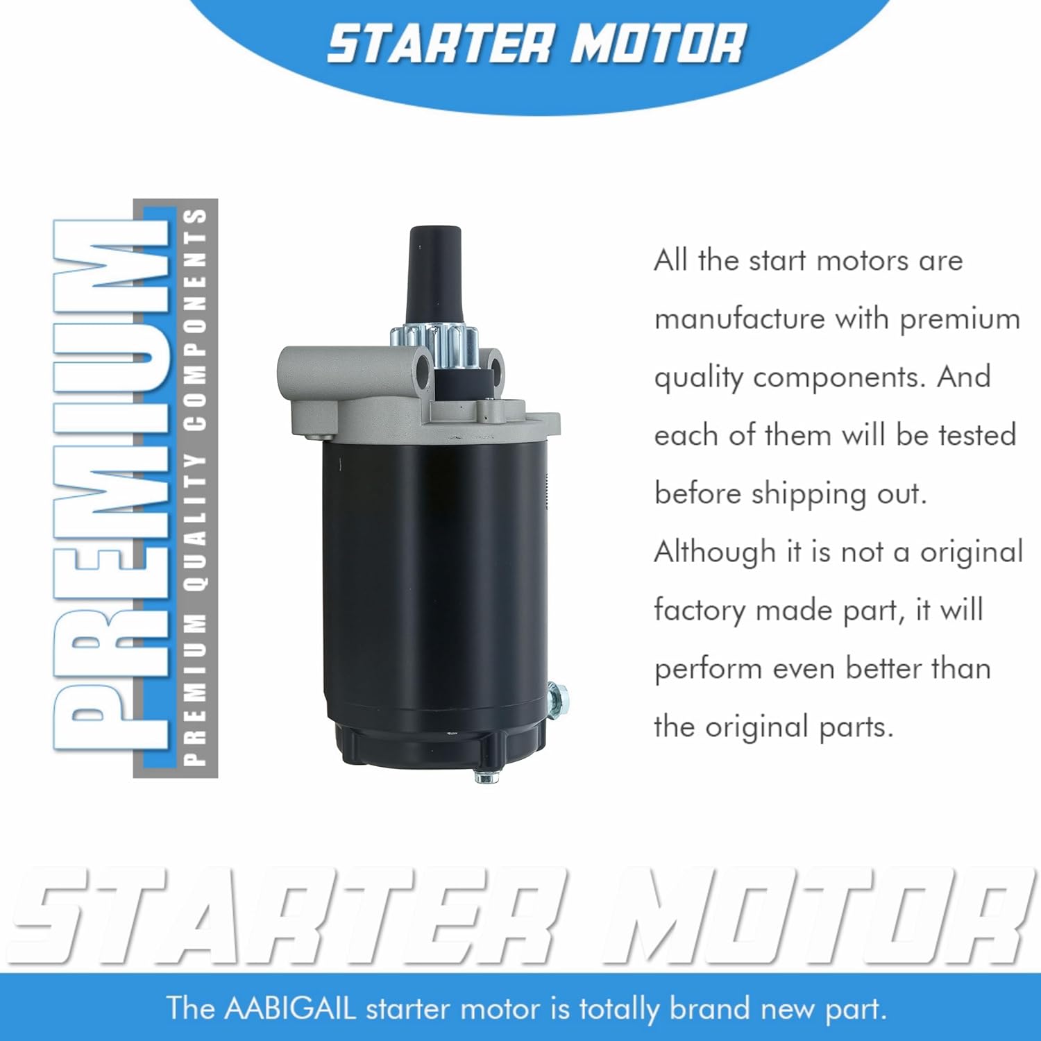 Starter Motor Replacement for John Deere Scotts Kohler 15-23 HP Sabre AM130407, AM132818, 25-098-04, 25-098-05, 25-098-06, 25-098-07, 2509804, 2509805, 2509806, 2509807