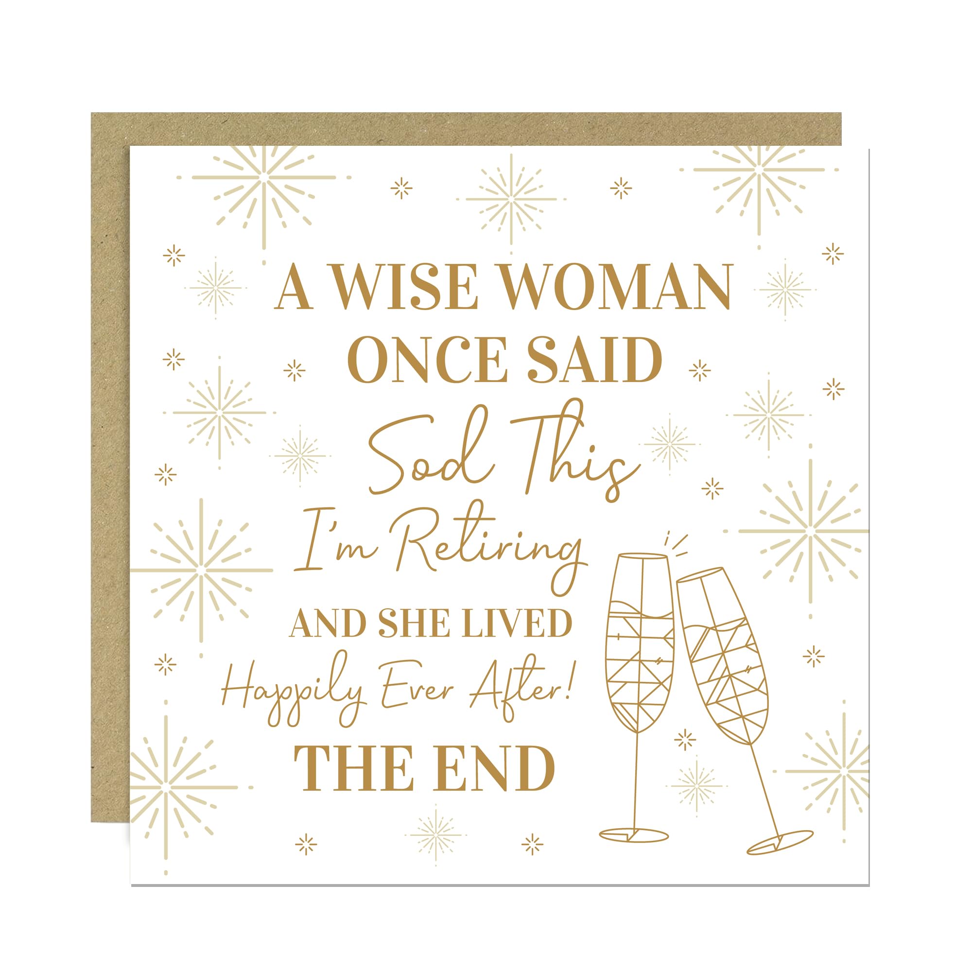 RED OCEAN Retirement Card For Her Funny Happy Retirement Cards For Colleagues Coworker Friends Congratulations Card For Women 145x145mm With Kraft Envelope