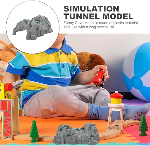 Miniatura 5 de Rockery Accessories - Túnel de tren, modelo de túnel de tren realista de plástico para niños, túnel de juego para escenarios ferroviarios de 25, 5 x
