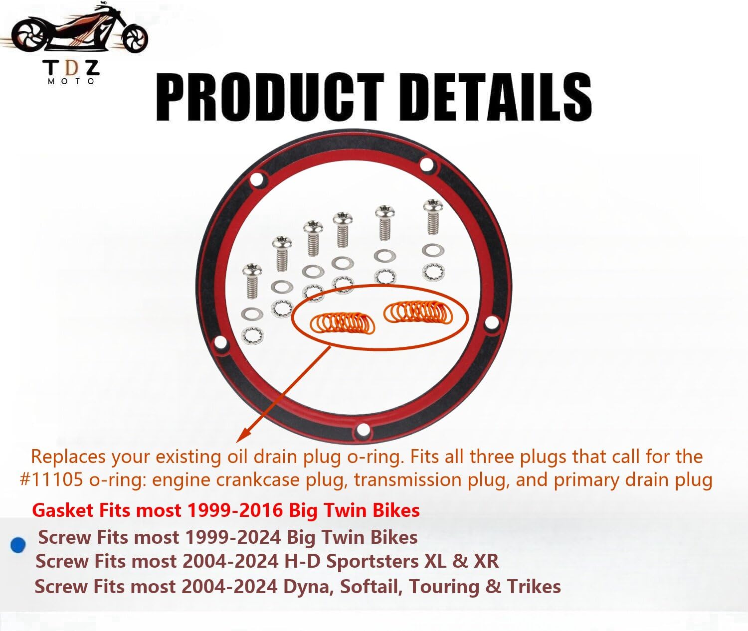 Amazon.co.jp: TDZ 5穴 ツインカム ダービーカバーガスケット&6個
