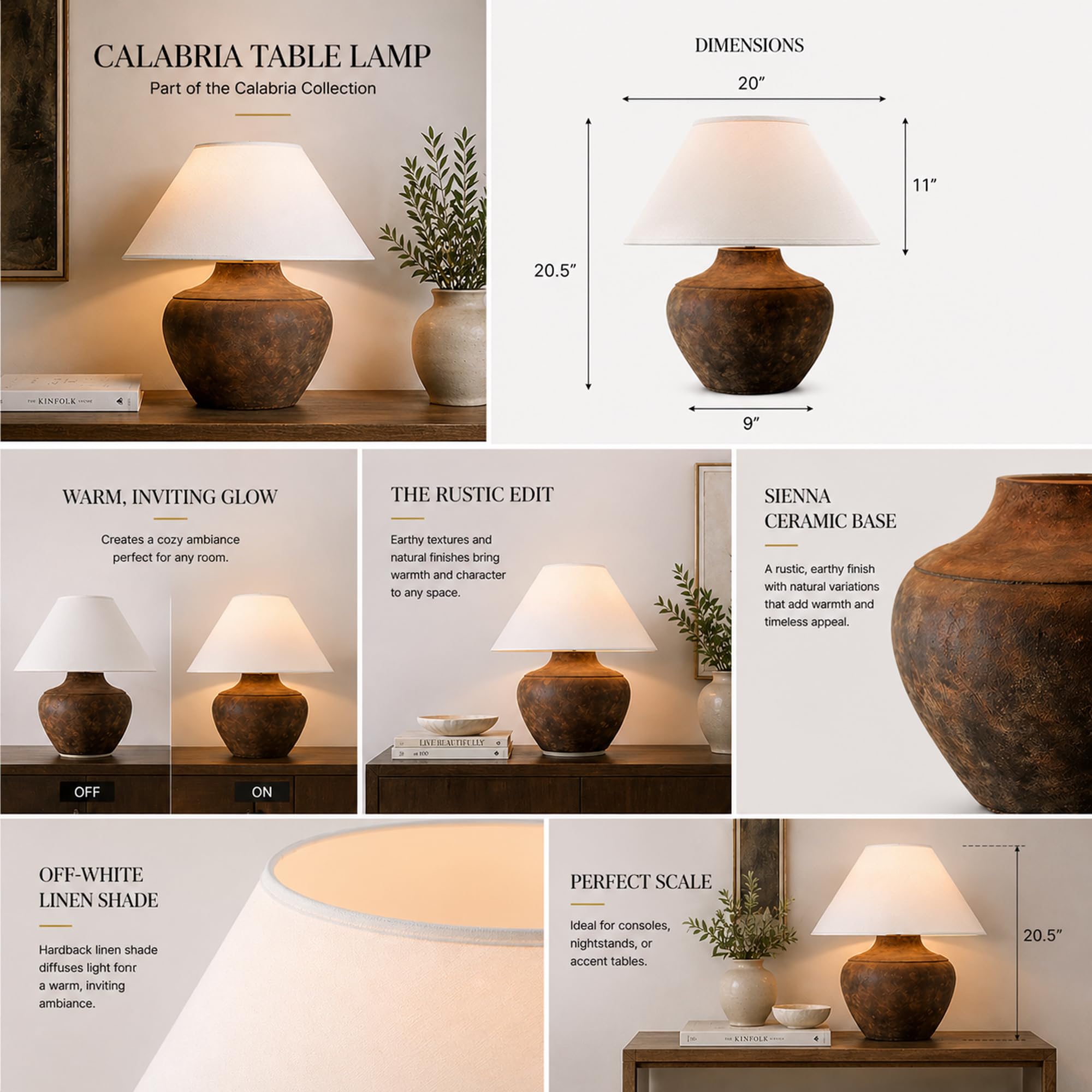Troy Lighting PTL1010 Calabria - 20.5 Inch Table Lamp, Sienna