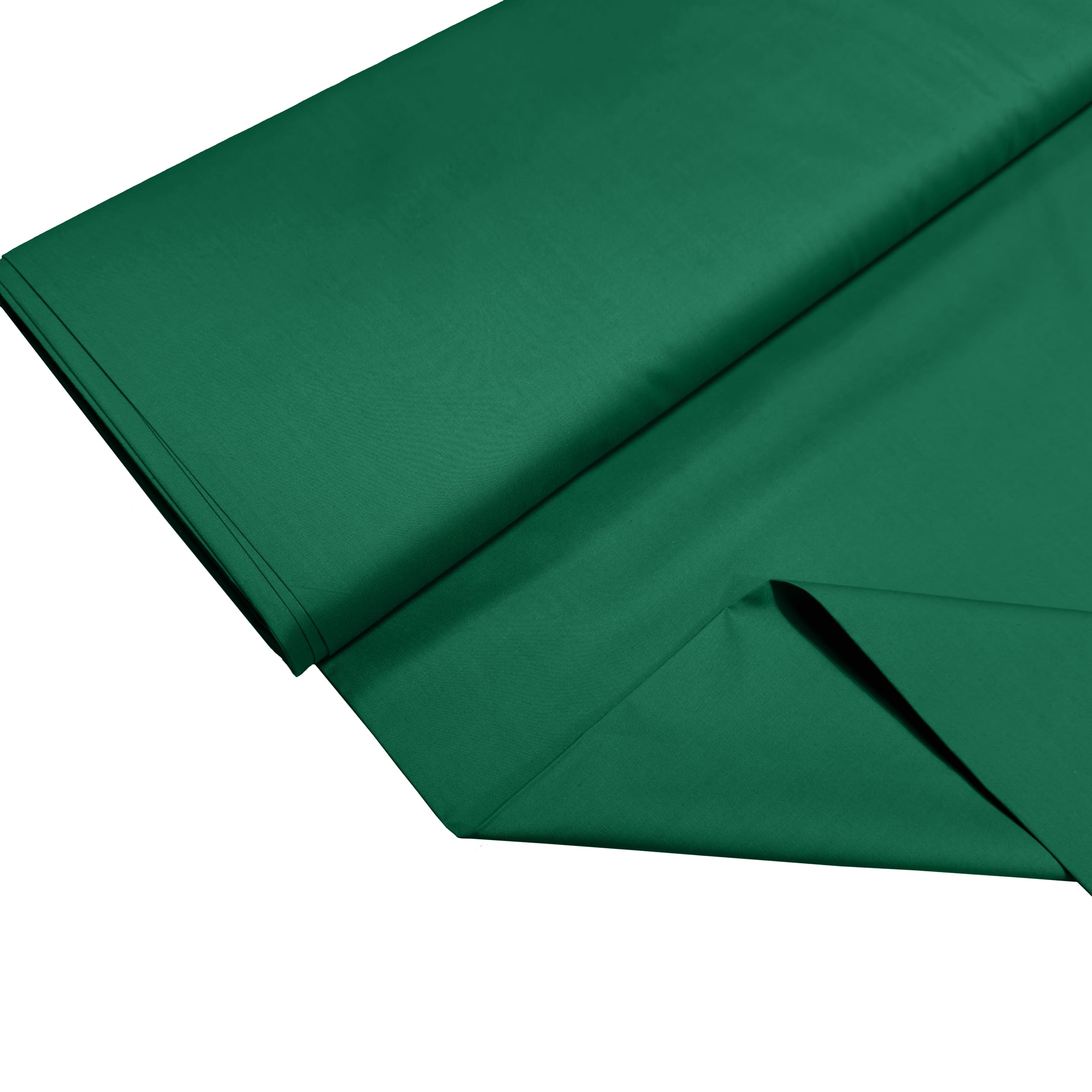 100% Cotton Percale Fabric – 200 Thread Count, 120 GSM, Breathable & Durable Material for Bedding, Quilting & Sewing - 1000cm x 112cm (Emerald)