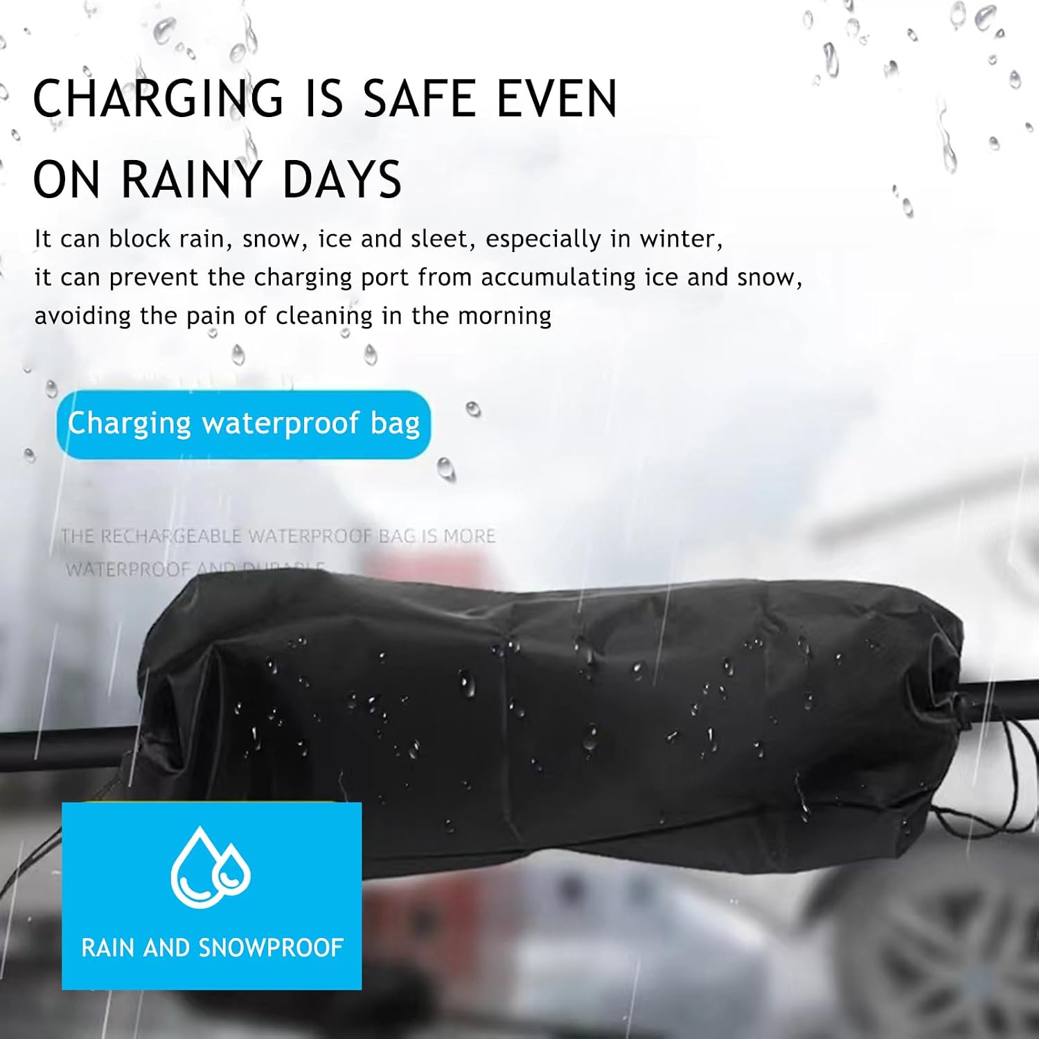 EV Charger Plug Cover, Waterproof Outdoor EV Charger Cover, Rain Sun UV Snow Dust All Weather Protection, Electric Car Charging Port Plug Cover (Double Line) image 3