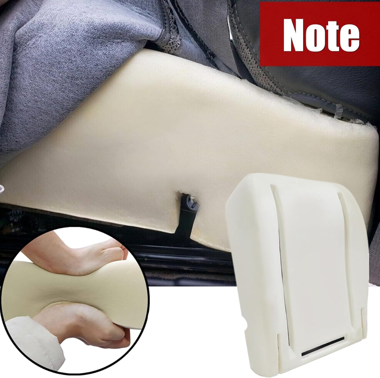 FZJDSD Gray Driver or Passenger Side Bottom Microfiber Leather Seat Cover & Foam Cushion Compatible with Chevy Express GMC Savana Work Van 2003 2004 2005 2006 2007 2008 2009 2010 2011 2012 2013 2014