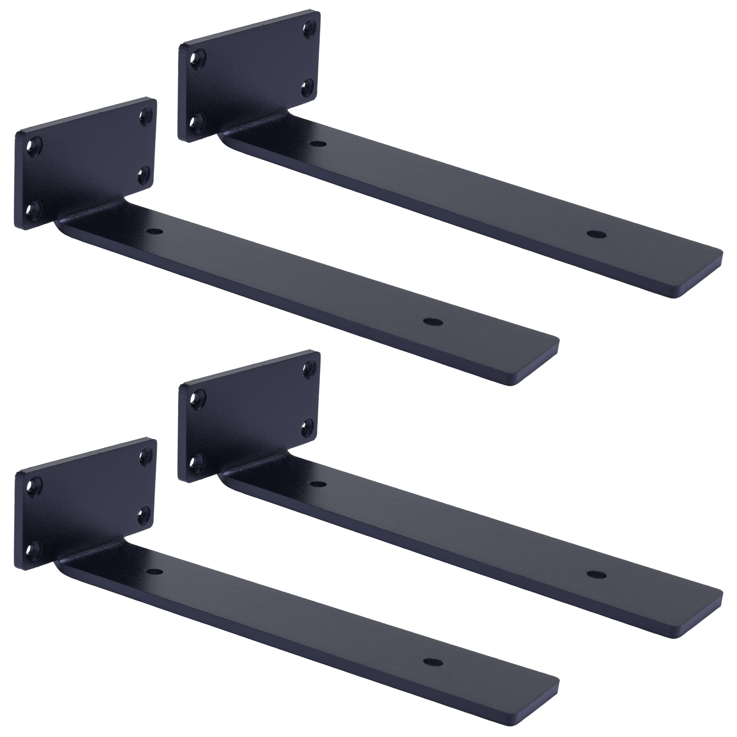 Eduwurxs Black Steel Floating Shelf Brackets 8In 4 Pack