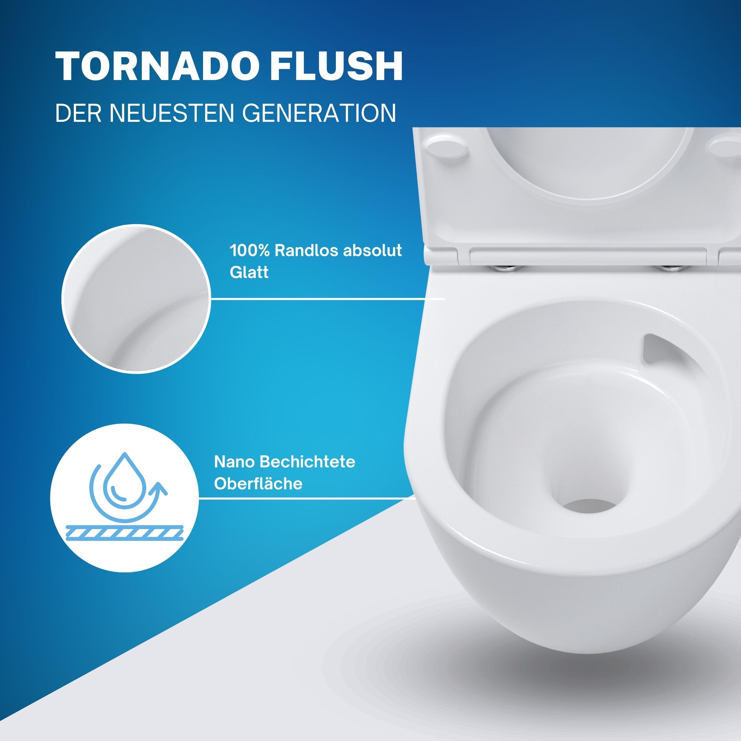 Toiletset Mat wit zonder Spoelrand Flush inbouwreservoir