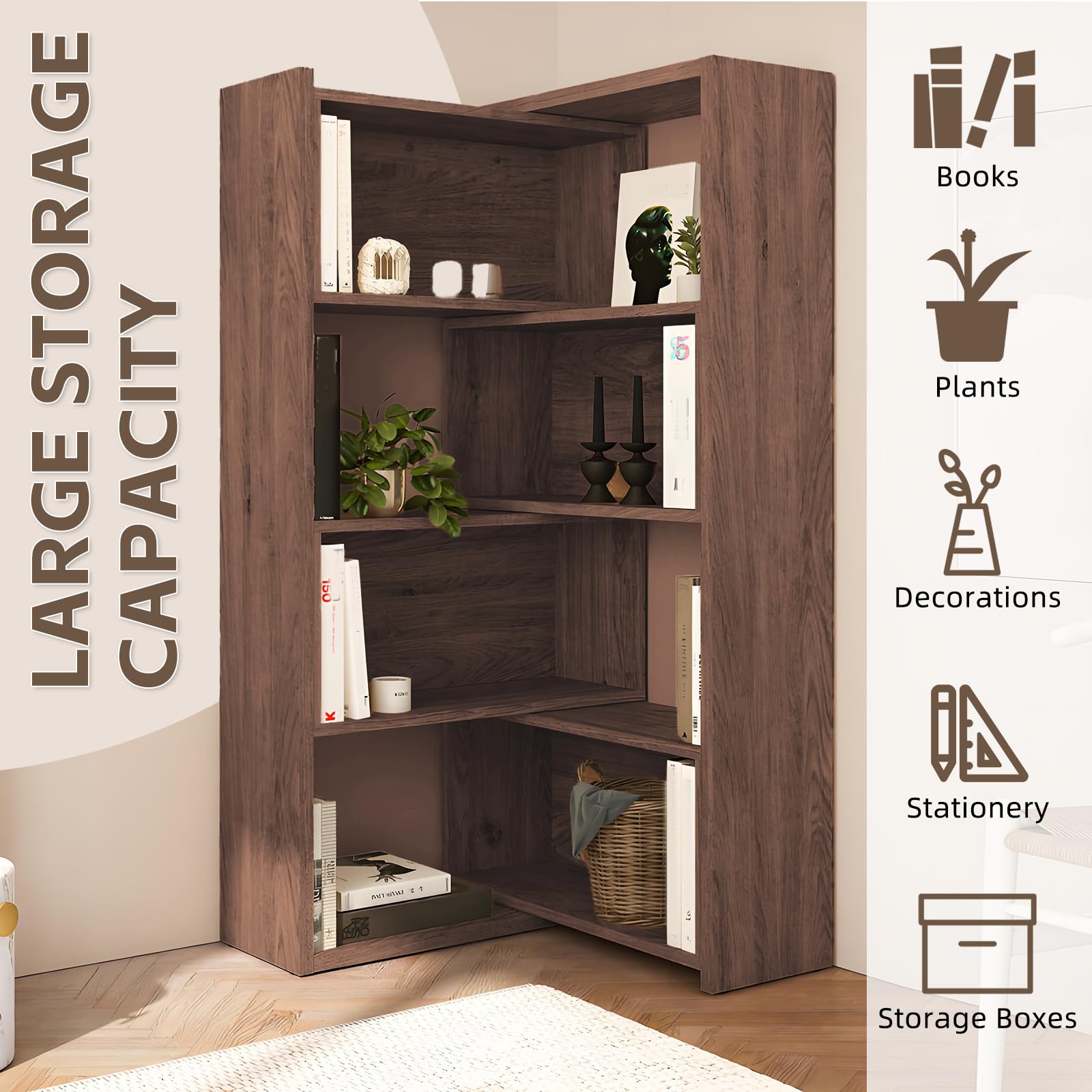 Amazon.com: AKFJOSGE Expandable 3-in-1 Convertible Bookcase with