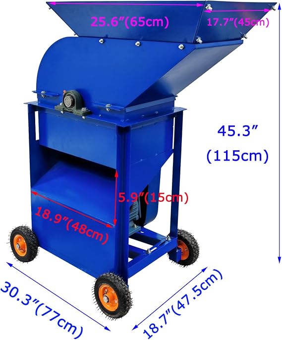 INTSUPERMAI Soil Crusher Organic Fertilizer Crusher Soil Crusher Soil Disintegrator Crusher Pulverizer Mill Grinding Soil Pulverizer Machine 220V 2-3 T/Hour