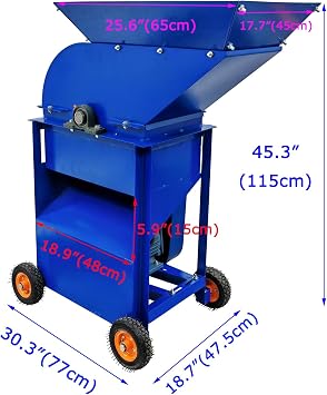 INTSUPERMAI Soil Crusher Organic Fertilizer Crusher Soil Crusher Soil Disintegrator Crusher Pulverizer Mill Grinding Soil Pulverizer Machine 220V 2-3 T/Hour