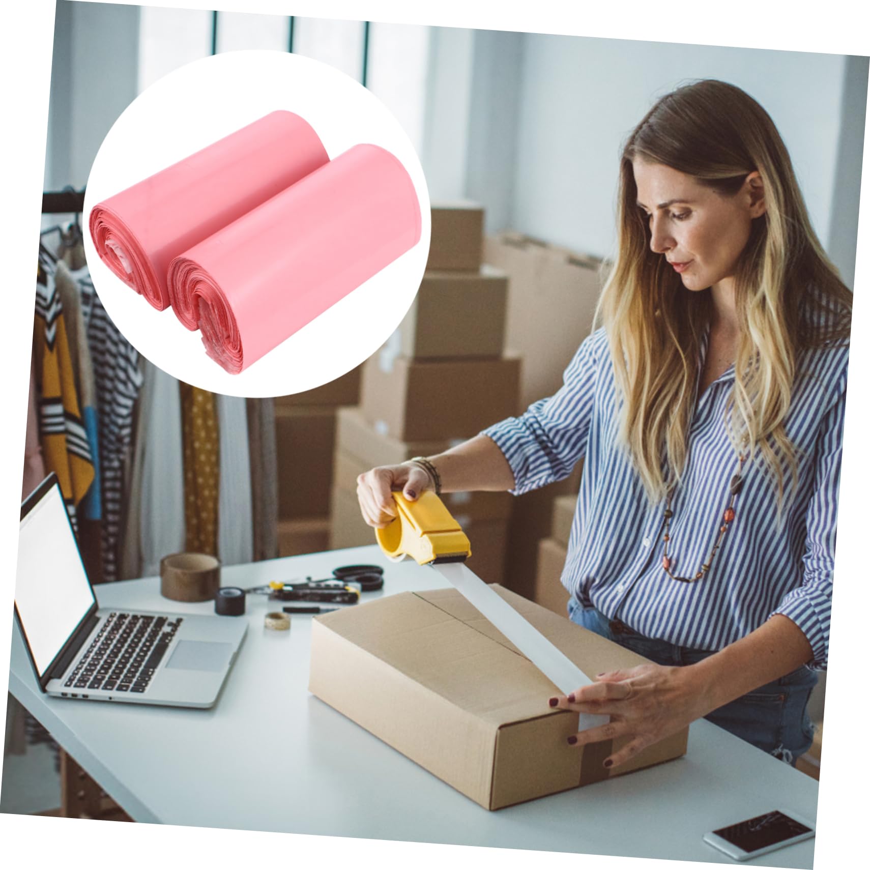 jojofuny 4 Set Borsa Corriere Rosa Congelabile Buste Cellophane Sigillabile Busta Per Spedizione Sacchetti Per Spedizioni Sacchetto Autosigillante Borse Espresse Materiale 200 Pezzi*4