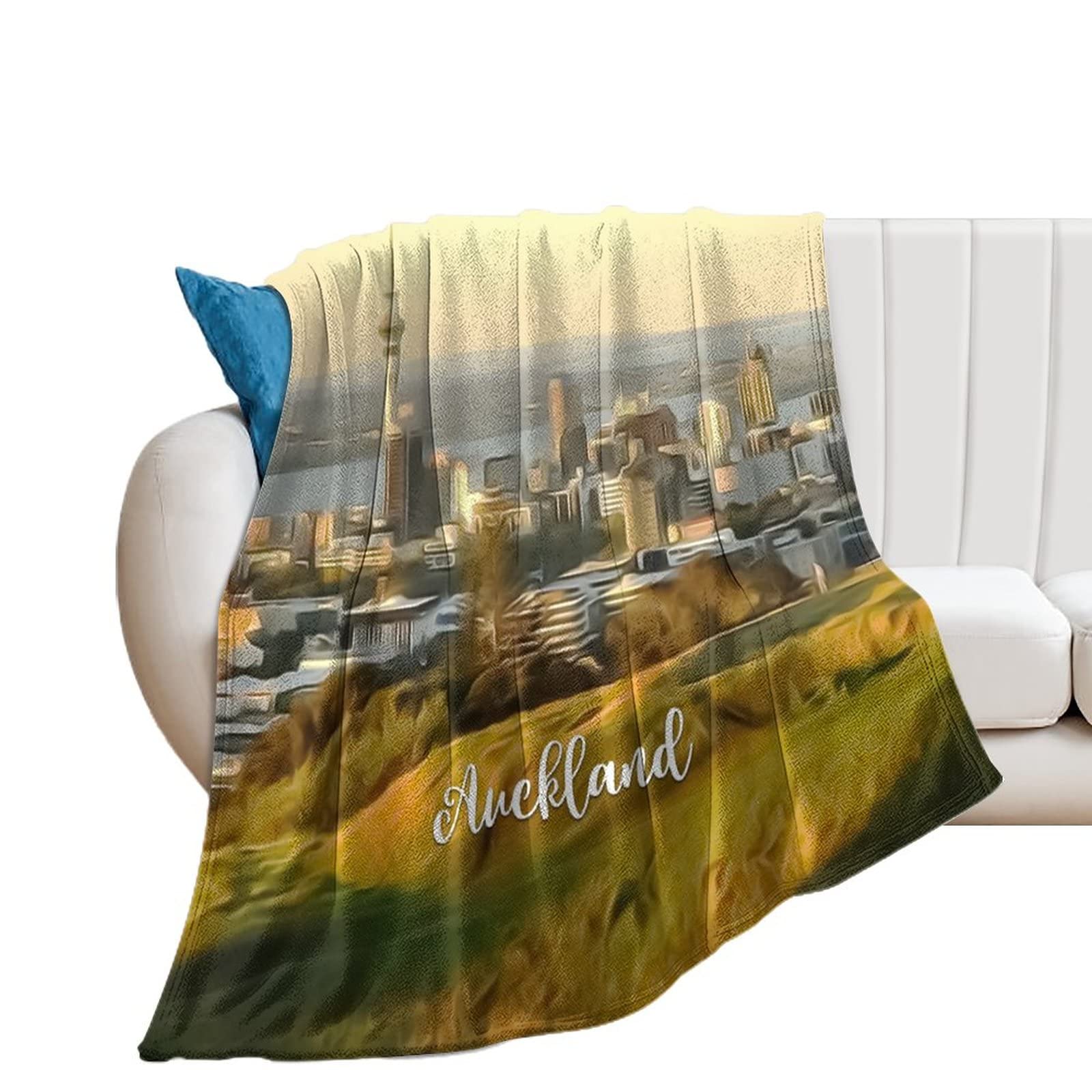 Couverture polaire en flanelle douce Auckland Covers plaid canapé et voyage motif ville