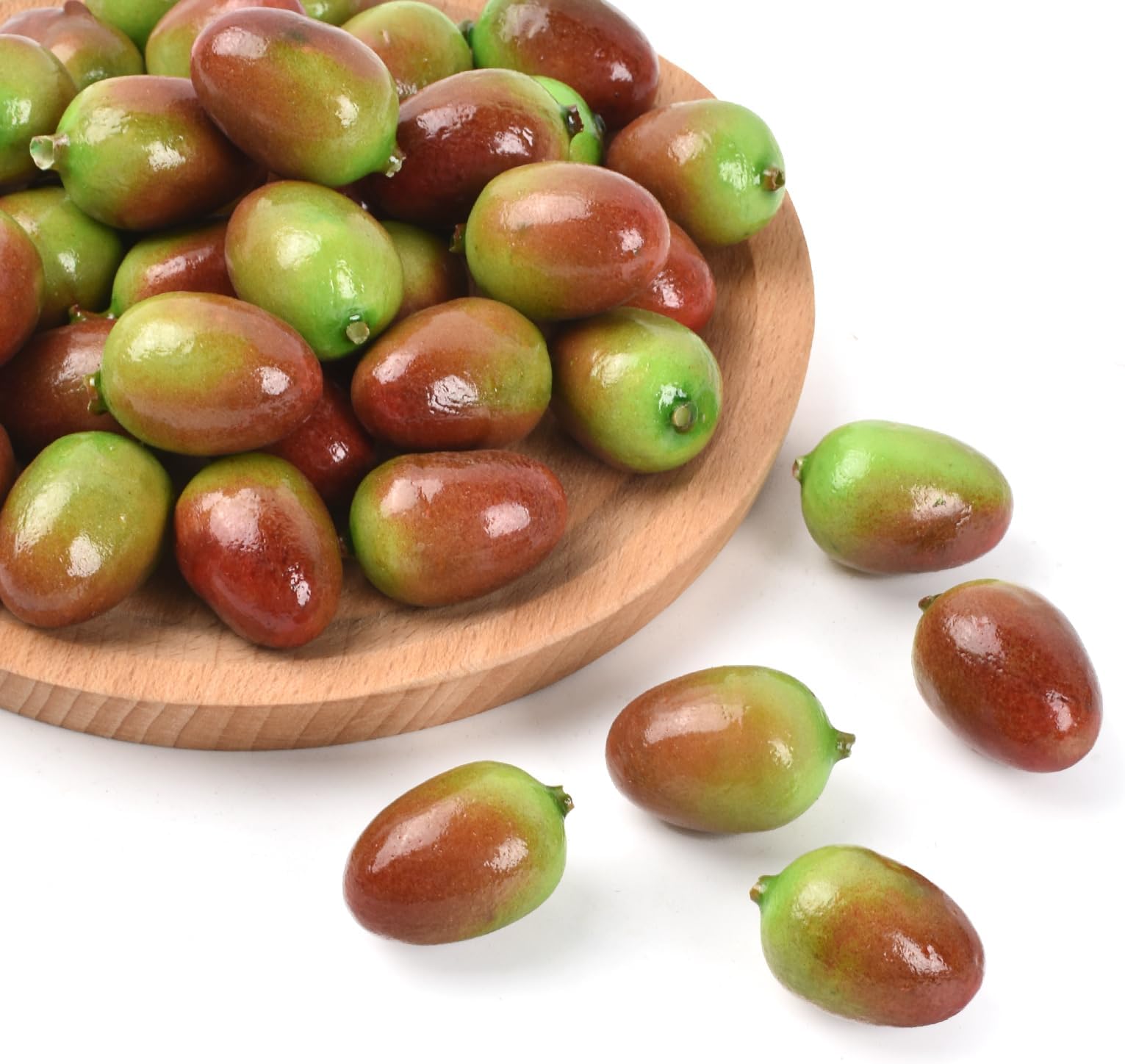 Artificial Olives, 50 Pcs Fake Olives Lifelike Simulation Olives Foam Fruit for Home Kitchen Cabinet Food Photography Props