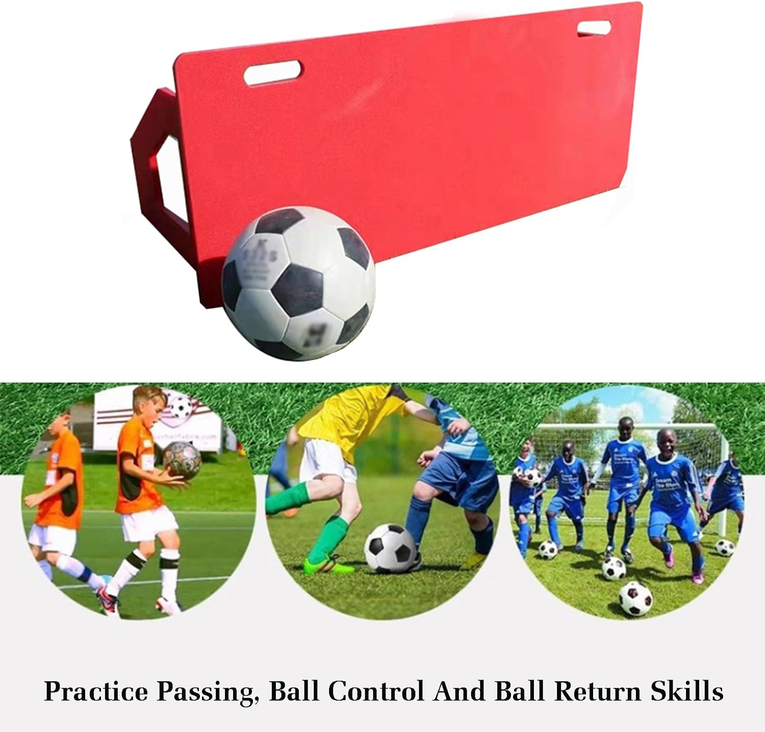 Football Rebound Board,Station Football Rebound Board,Soccer Training Equipment,Impact Resistant Adjustable Angle,for Control Passing Shooting Practice