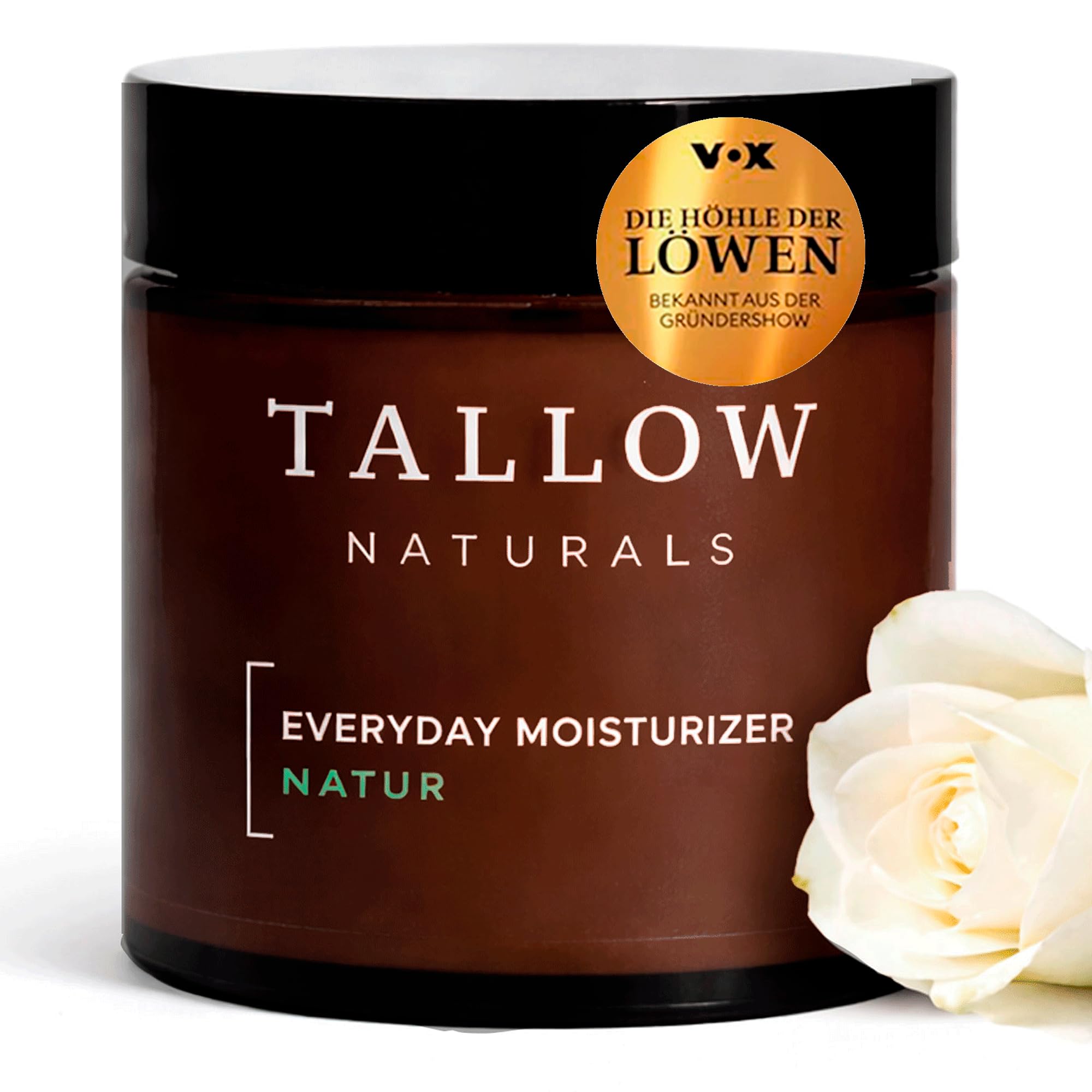 TALLOW Naturals Everyday Moisturizer Natur – BEKANNT AUS DER HÖHLE DER LÖWEN - Rindertalg Tagescreme, Bio Beef Tallow Skincare, Rindertalg Creme aus Deutschland grasgefütterten Rindern (120ml)