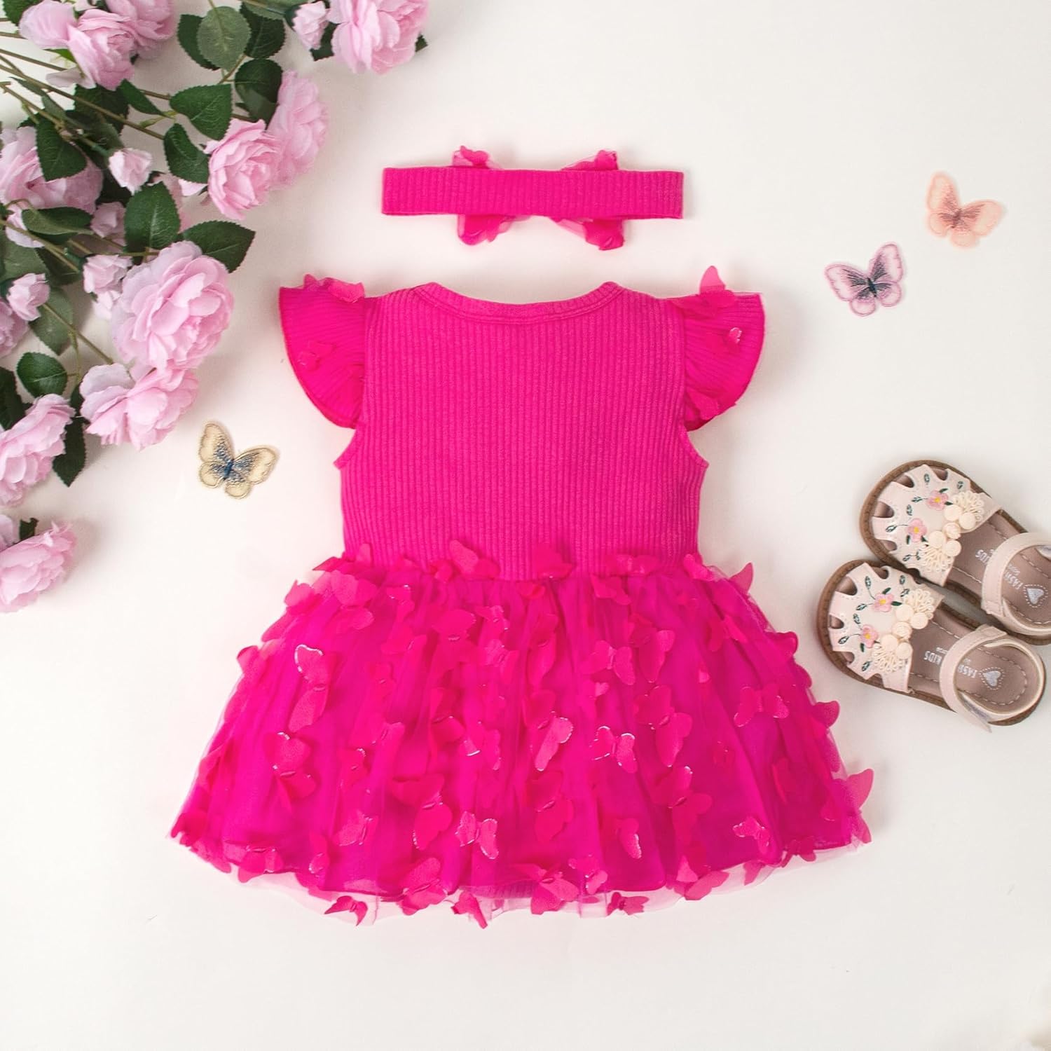 3-24M Infant Girl Bodysuit Dress Baby Romper Tutu Dresses Toddler Knit Tulle Skirt Birthday Holiday Outfits - Image 3