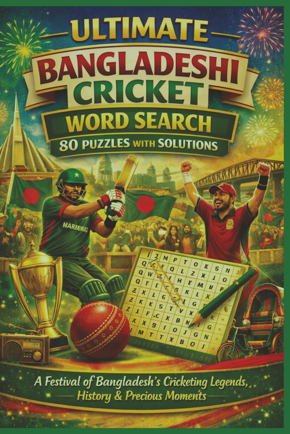 ULTIMATE BANGLADESHI CRICKET WORD SEARCH 80 PUZZLES WITH SOLUTIONS: A Festival of Bangladesh’s Cricketing Legends, History & Precious Moments