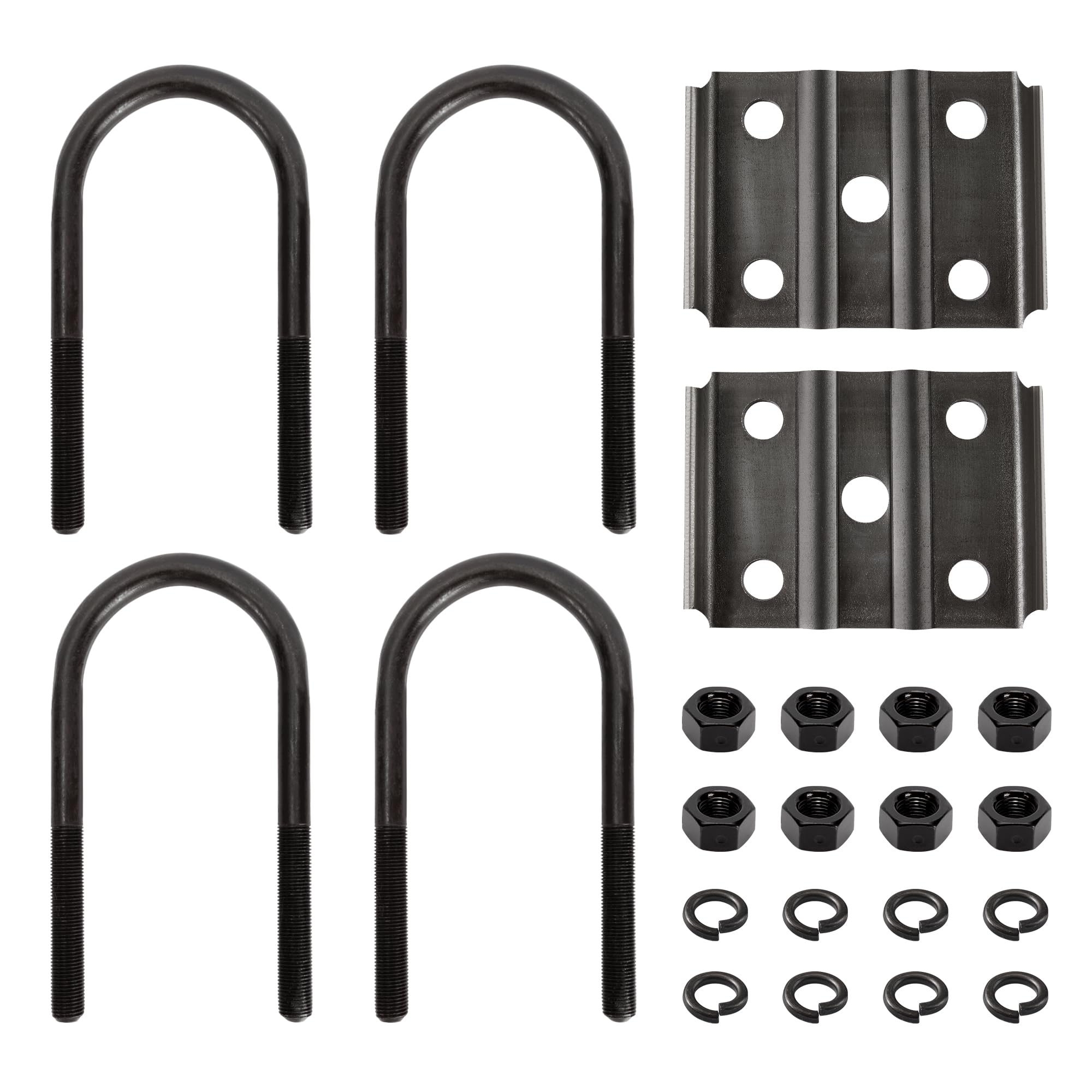 LONFFERY U Bolts Kit Fit for 3" 5200lb-7000lb Round Axle, 7" Long U-Bolts, U-Bolt Plates for 1-3/4" or 2", 9/16"-18 Hex Nuts