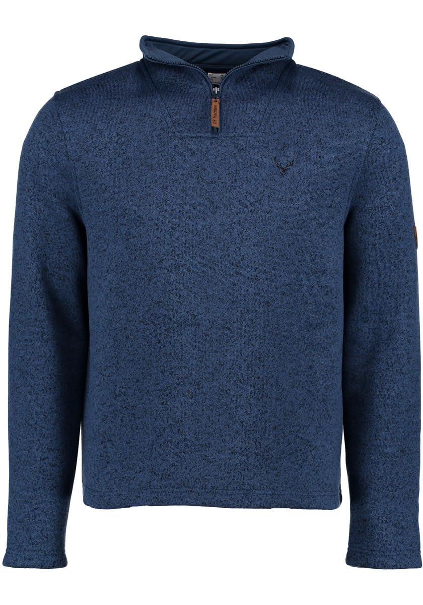 OS Trachten Orbis Herren Fleecepullover Strickfleece Freizeitpullover Troyer hochgeschlossen Wukom
