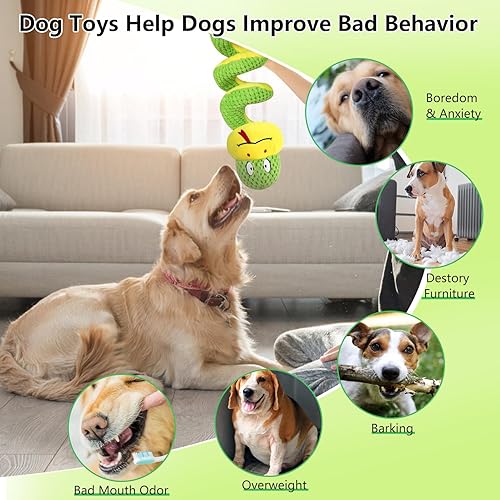 Miniatura 10 de Juguetes para perros duraderos y chirriantes de felpa para la dentición del cachorro, juguetes masticables para perros pequeños, medianos y grandes