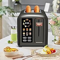 Vista 8 de SEEDEEM Toaster 2 Slice, Touch Control Stainless Toaster LCD Display, 50% Faster Heating Speed, 1.4'' Wide Slots, More Timer Functions, Removable