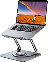 JOYEKY Adjustable Laptop Stand with 360° Rotating Base - Ergonomic Foldable Riser for 10-16" Laptops, Desk & Portable