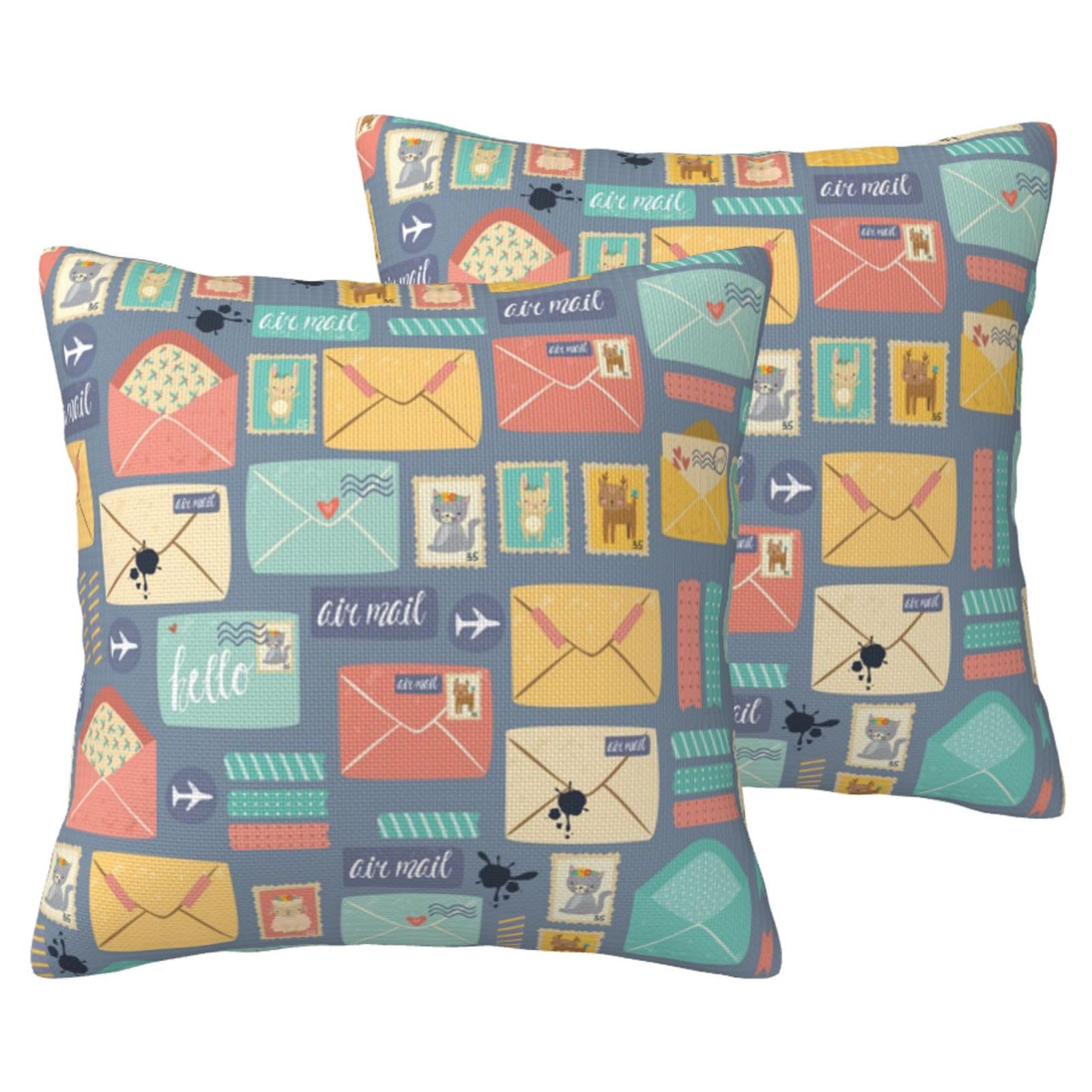 Housses de coussin imitation lin lot de 2 pour masquer et protéger vos coussins