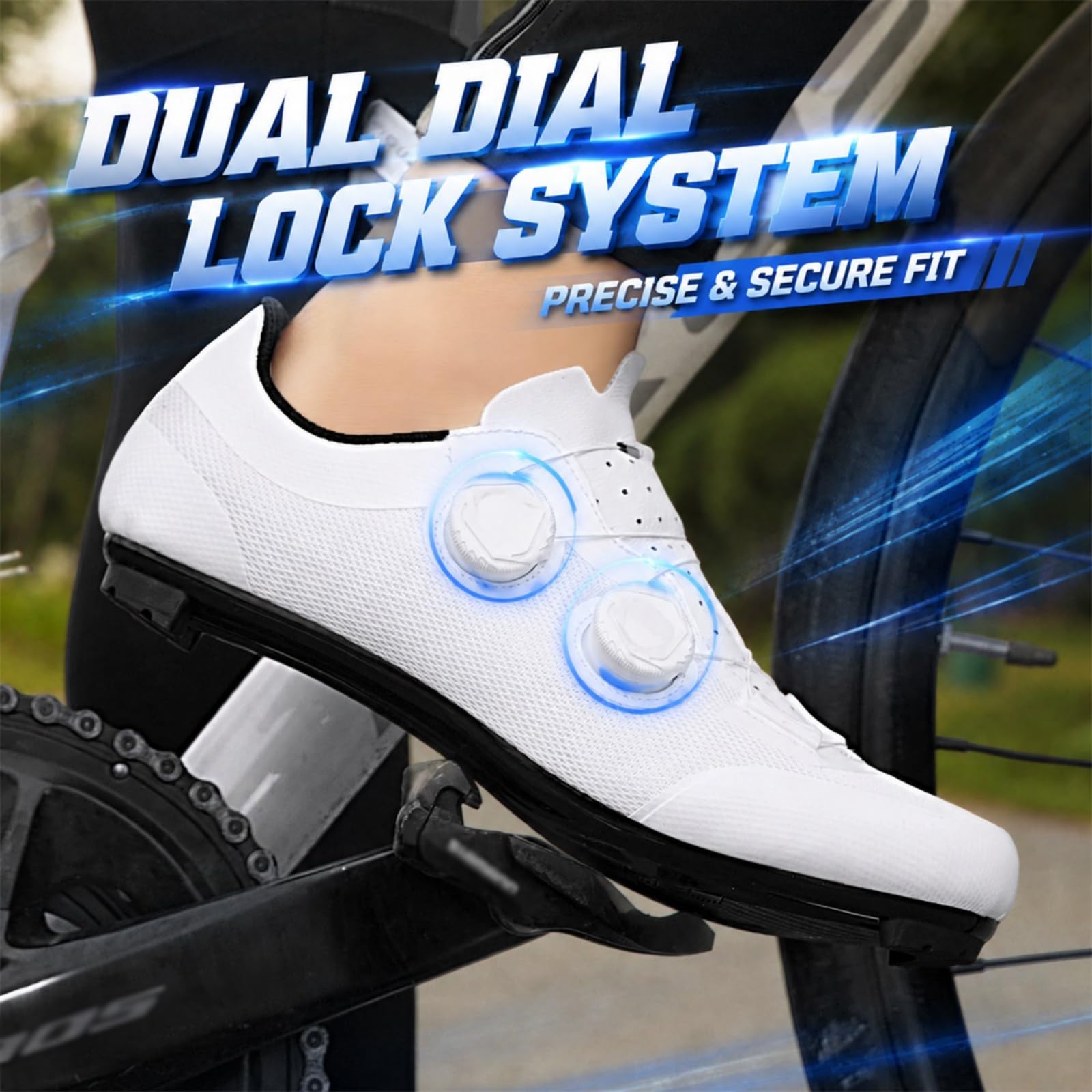 JiuQing Zapatos Unisex Ciclismo Carretera Compatibles con Bici Spin Peloton