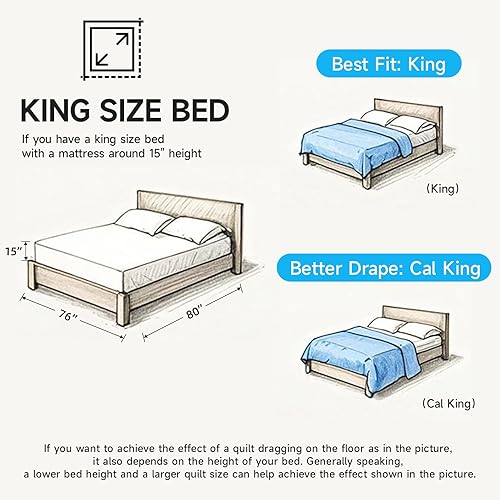 Miniatura 4 de Lavsiry Juego de ropa de cama tamaño King gris oscuro con fundas de almohada, colcha ligera de verano, manta acolchada suave y fina para todas las