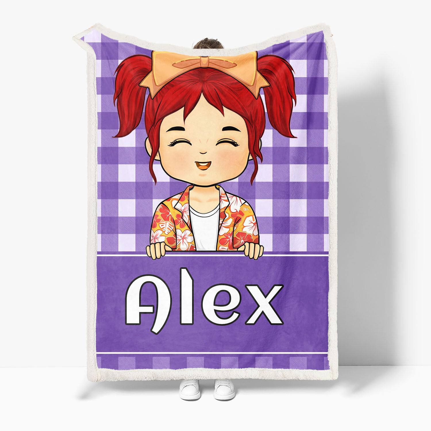 Manta personalizada con nombres, manta de anime para niñas con nombres, hermanas individuales, manta mullida y cálida para sofá para niños y niñas (A, 150 x 200 cm)