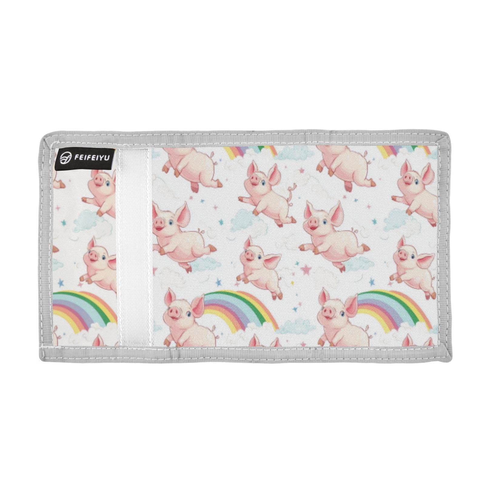 Wusikd Cute Piglets Kids Wallet for Boys Girls Rainbow Toddler Trifold Wallet Novelty Wallet for Teens Women Men